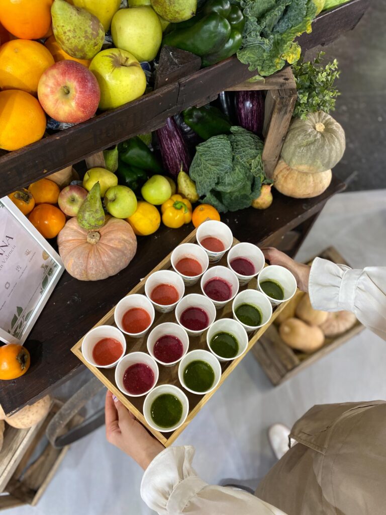 Smoothies anti-desperdicio del catering sostenible de Tardana Events de Valencia.